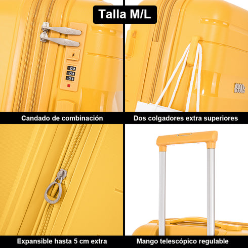 1990s Maleta Grande 75cm extensible - Bass (Amarilla)