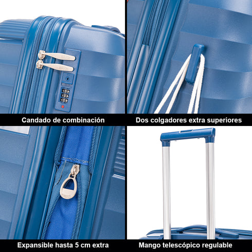 1990s Maleta Mediana extensible 65cm Choco Azul marino