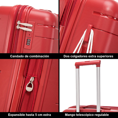 1990s Maleta Mediana extensible 65cm Bass Rojo