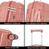 Maleta de cabina 55x38x22 cm (44L) Polipropileno - Candado Incrustado - 20 Pulgadas - Rosa dorado - Bass
