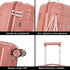 Juego de maletas PP Rígida 3 piezas|Maleta Cabina 55cm|Maleta Mediana 65cm Expandible |Maleta Grande 75cm Expandible |Bass Rosa Dorado