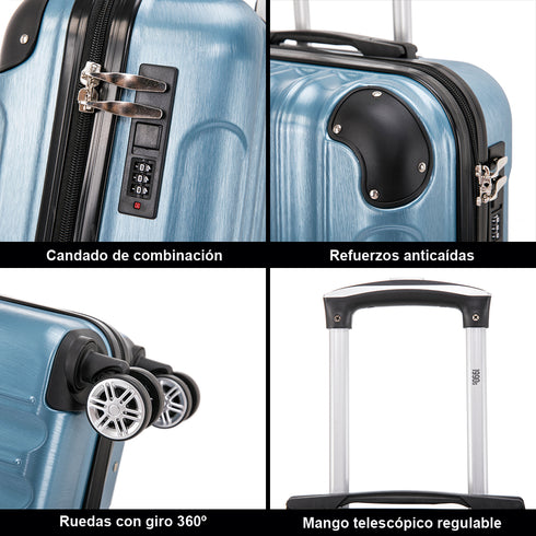 Maleta Cabina 55x40x20cm Policarbonato (44L) - 20 Pulgadas Azul