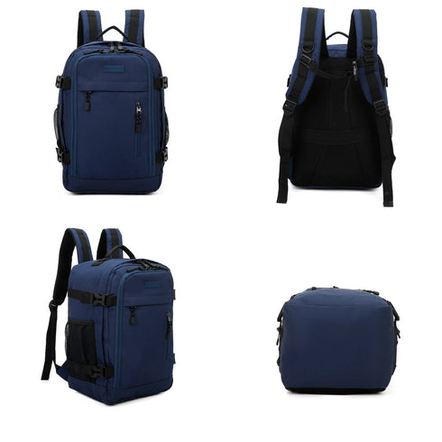Raykong Mochila De Cabina Ryanair 40x20x25cm (20L) | Mochila De Viaje Impermeable Para Avión | Equipaje De Mano Resistente | Mochila Para Senderismo | Escolar | Trabajo - Azul Marino