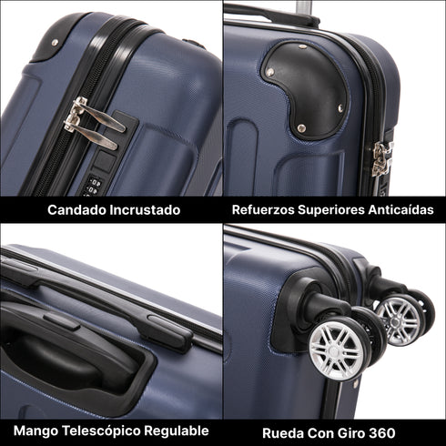 Raykong Maleta Cabina ABS 55x40x20cm (44L) Maxima aprovechamiento de espacio - 20 Pulgadas - AzulMarino