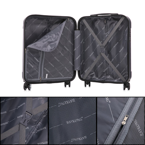 Raykong Maleta Cabina ABS 55x40x20cm (44L) Maxima aprovechamiento de espacio - 20 Pulgadas - AzulMarino
