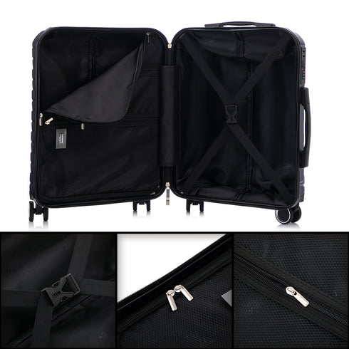 RAYKONG Maleta Grande Expandible ABS+Policarbonato 75x49x31cm - 33.50cm Extendido | 114L - 123L | 28 Pulgadas | 25kg semirígidas candado combinación - AzulMarino