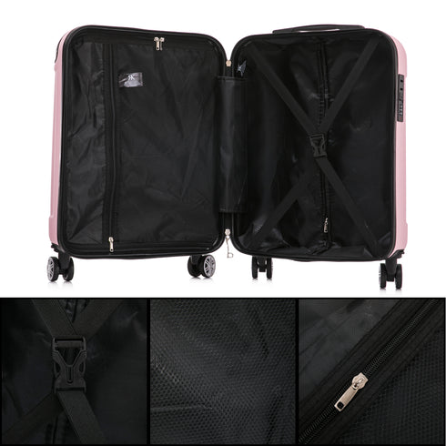 Raykong Maleta Cabina ABS 55x40x20cm (44L) Maxima aprovechamiento de espacio - 20 Pulgadas - RosaClaro