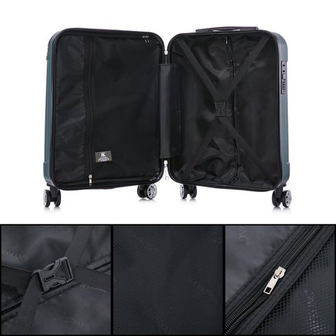 Raykong Maleta Cabina ABS 55x40x20cm (44L) Maxima aprovechamiento de espacio - 20 Pulgadas - Verde oscuro