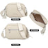 Bolso bandolera mujer pequeño de cuero PU con dos bandoleras bolso mensajero para cruzar PU - Beige