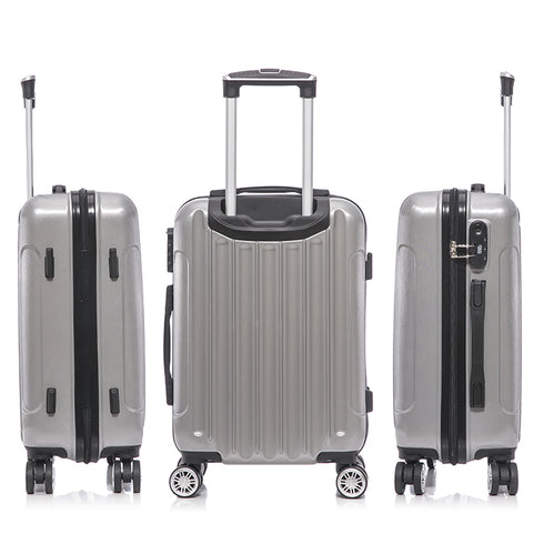 Maleta Cabina 55x39x21cm Policarbonato 45L - 20 Pulgadas Plateada - Seda