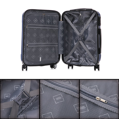 Maleta Cabina 55x39x21cm Policarbonato 45L - 20 Pulgadas AzulMarino - Seda