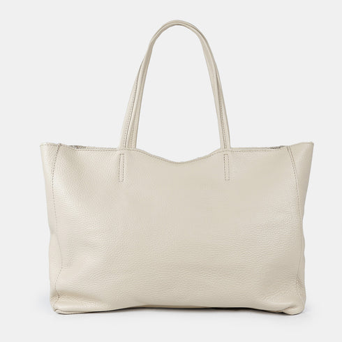 Bolso shopper para mujer de piel para personalizar beige Luna