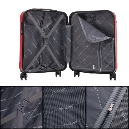 Raykong Maleta Cabina ABS 55x40x20cm (44L) Maxima aprovechamiento de espacio - 20 Pulgadas - Rojo