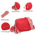 Bolso bandolera mujer pequeño de cuero PU dos compartimentos y dos bandoleras, bolso mensajero para cruzar polipiel regalo original para mujer - Rojo