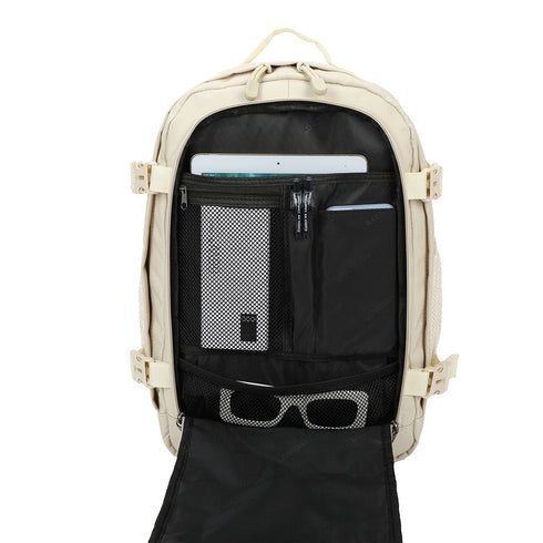 Raykong Mochila De Cabina Ryanair 40x20x25cm (20L) | Mochila De Viaje Impermeable Para Avión | Equipaje De Mano Resistente | Mochila Para Senderismo | Escolar | Trabajo - Beige