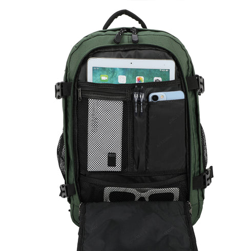 Raykong Mochila De Cabina Ryanair 40x20x25cm (20L) | Mochila De Viaje Impermeable Para Avión | Equipaje De Mano Resistente | Mochila Para Senderismo | Escolar | Trabajo - Verde