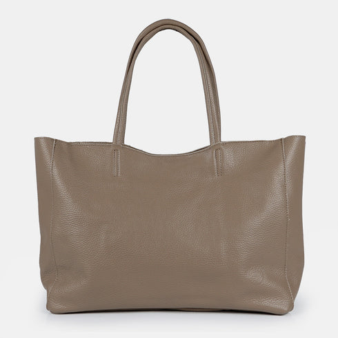 Bolso shopper para mujer de piel para personalizar khaki Luna