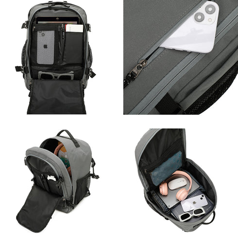 Raykong Mochila De Cabina Ryanair 40x20x25cm (20L) | Mochila De Viaje Impermeable Para Avión | Equipaje De Mano Resistente | Mochila Para Senderismo | Escolar | Trabajo - Gris