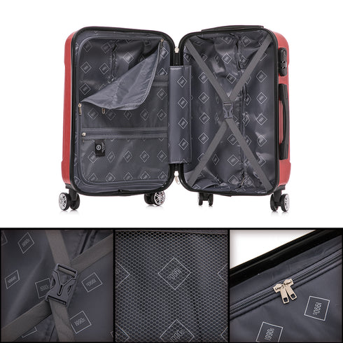 Maleta Cabina 55x39x21cm Policarbonato (45L) - 20 Pulgadas Rojo - Seda