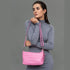 Bolso bandolera de piel para mujer con asa corta fucsia Martina