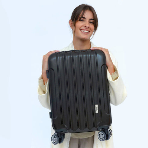 Maleta Cabina 55x39x21cm Policarbonato 45L - 20 Pulgadas Negro - Seda