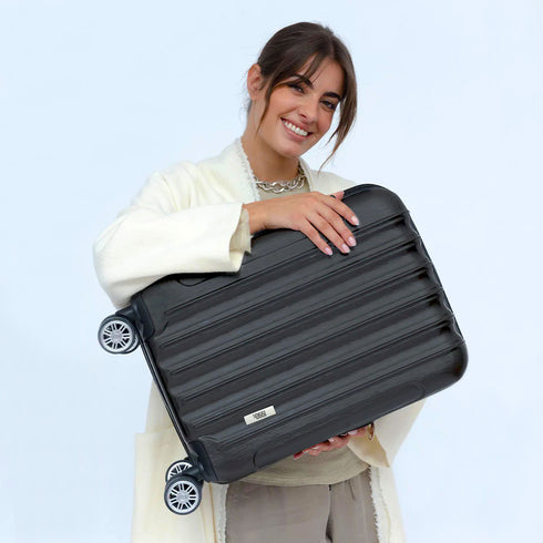 Maleta Cabina 55x39x21cm Policarbonato 45L - 20 Pulgadas Negro - Seda