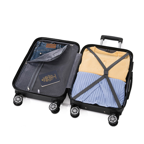 Maleta Cabina ABS 55x40x20cm 44L - 20 Pulgadas Negro - Marina