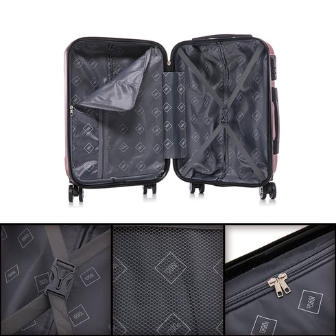 Maleta Cabina 55x39x21cm Policarbonato 45L - 20 Pulgadas RosaDorada - Seda