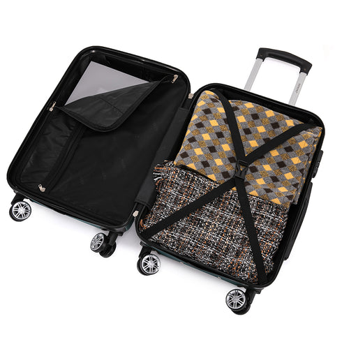 RAYKONG Maleta Mediana ABS 66x43x25cm | 71L | 24 Pulgadas | hasta 23kg semirígidas - Verde