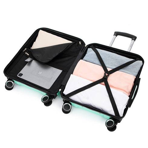 RAYKONG Maleta de Cabina 55x40x20cm Policarbonato (40L) semirígida Trolley pequeño Equipaje de Mano 4 Ruedas giratorios a 360º Cierre numérico-Menta
