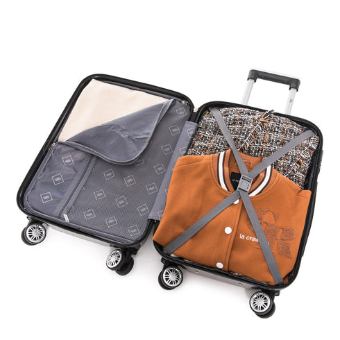 Maleta Cabina 55x39x21cm Policarbonato 45L - 20 Pulgadas Plateada - Seda