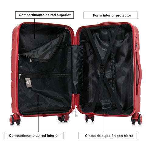 1990s Maleta Mediana extensible 65cm Bass Rojo