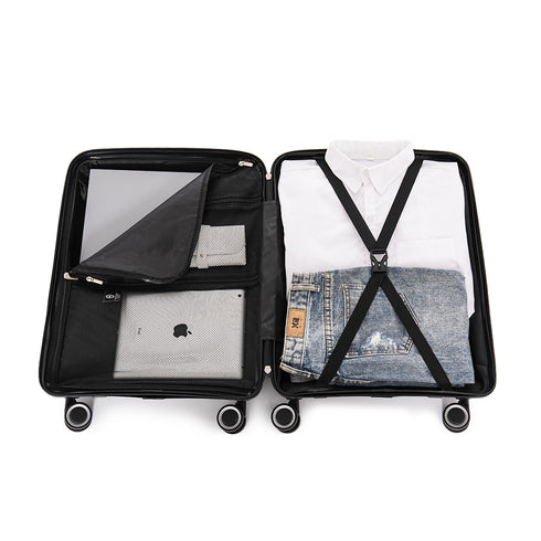 Maleta de cabina 55x39x21.5 cm (46L) Polipropileno - Candado Incrustado - 20 Pulgadas - Negro - Chocolate