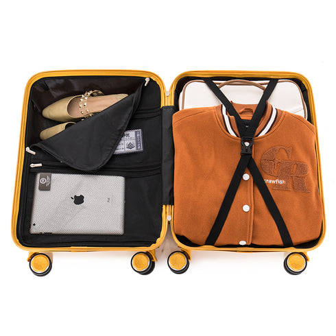 Maleta de cabina 55x38x22 cm (44L) Polipropileno - Candado Incrustado - 20 Pulgadas - Amarillo - Bass