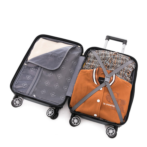 Maleta Cabina 55x39x21cm Policarbonato 45L - 20 Pulgadas Negro - Seda