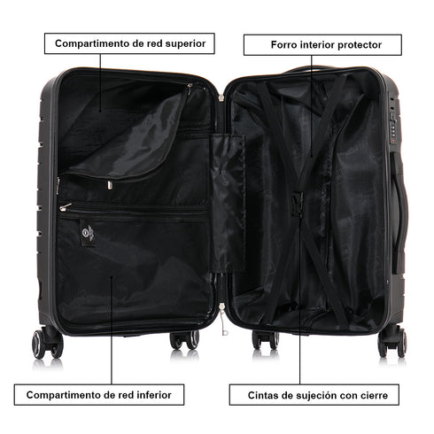 1990s Maleta mediana extensible 65cm Bass Negro