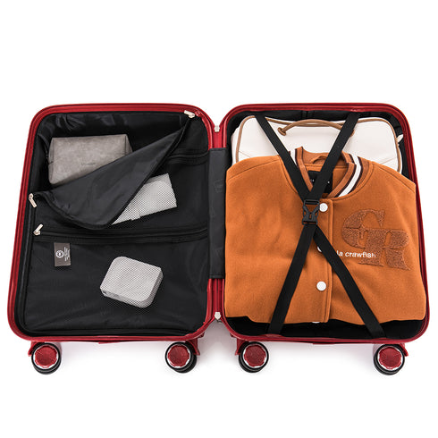 Maleta de cabina 55x38x22 cm (44L) Polipropileno - Candado Incrustado - 20 Pulgadas - Burdeos - Bass