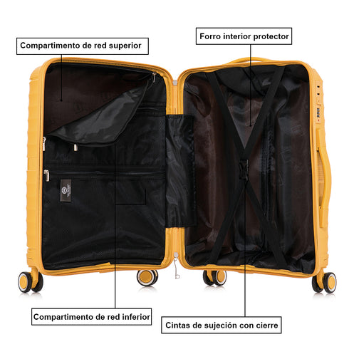 1990s Maleta Mediana extensible 65cm - Choco (Amarillo)