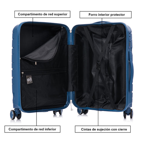 1990s Maleta Mediana extensible 65cm Bass Azul marino