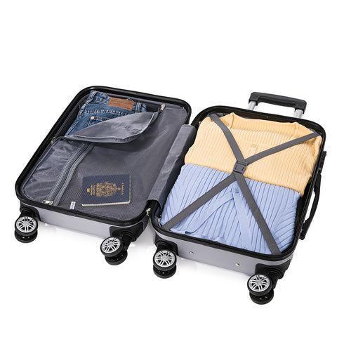 Maleta Cabina ABS 55x40x20cm 44L - 20 Pulgadas Plateada - Marina