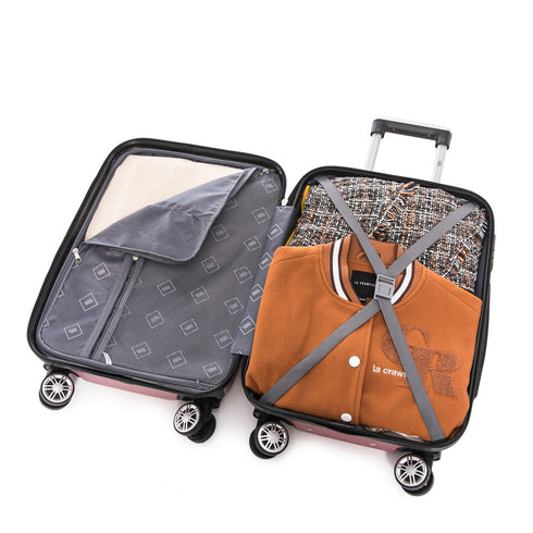 1990s Juego de Maletas Policarbonato Rígida 3 Piezas|Maleta Cabina 55cm|Maleta Mediana 68cm|Neceser 29cm|RosaDorado