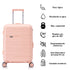 Juego de maletas PP Rígida 3 piezas|Maleta Cabina 55cm|Maleta Mediana 65cm Expandible |Maleta Grande 75cm Expandible |Bass RosaClaro
