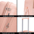 Juego de maletas PP Rígida 3 piezas|Maleta Cabina 55cm|Maleta Mediana 65cm Expandible |Maleta Grande 75cm Expandible |Bass RosaClaro
