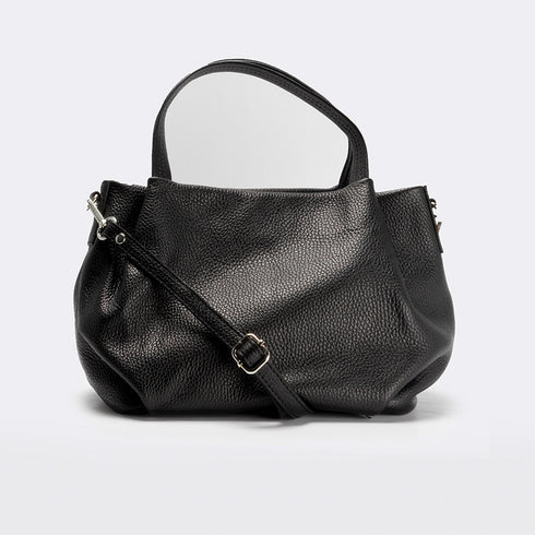 Bolso de mano de piel estilo saco para mujer negro Stefy