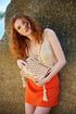 Bolso de rafia trenzado para mujer naranja Eugenia