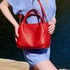 Bolso de mano de piel estilo saco para mujer rojo Stefy