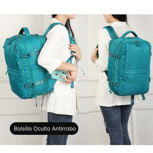 1990s Mochila de viaje cabina expandible para Ryanair 40x25x20-25cm,con bolsa de zapatillas,mochila casual