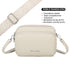 Bolso bandolera mujer pequeño de cuero PU tres compartimentos y dos bandoleras, bolso mensajero para cruzar polipiel regalo original para mujer - Beige