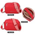 Bolso bandolera mujer pequeño de cuero PU tres compartimentos y dos bandoleras, bolso mensajero para cruzar polipiel regalo original para mujer - Rojo