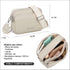 Bolso bandolera mujer pequeño de cuero PU tres compartimentos y dos bandoleras, bolso mensajero para cruzar polipiel regalo original para mujer - Beige